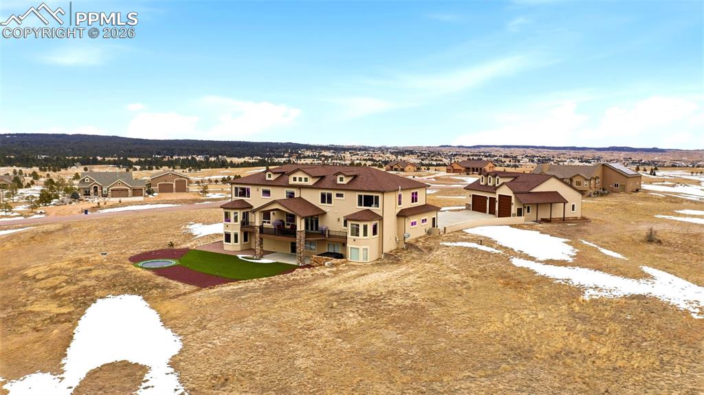 Aerial view of residential area