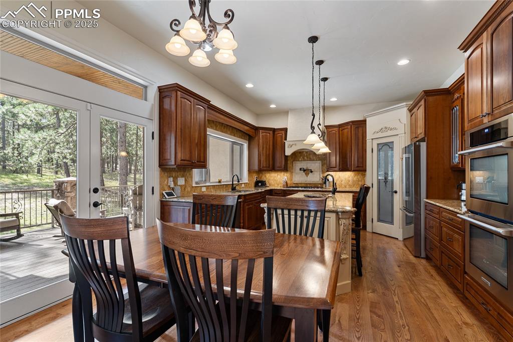 The kitchen can accomodate a eat in dining table.