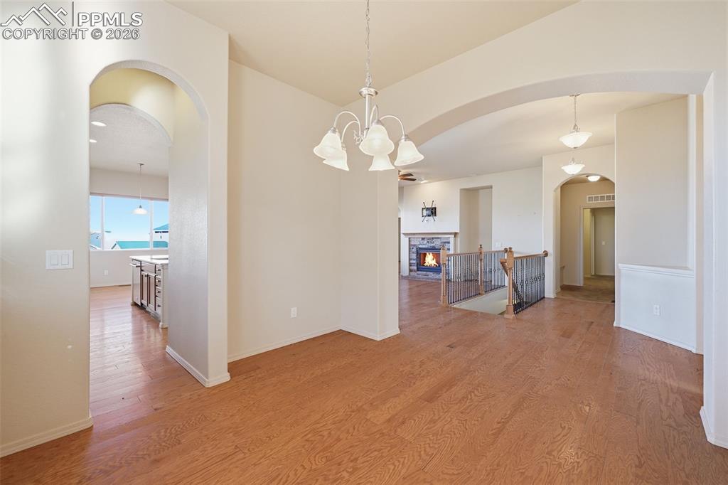 Dining area with entry to kitchen