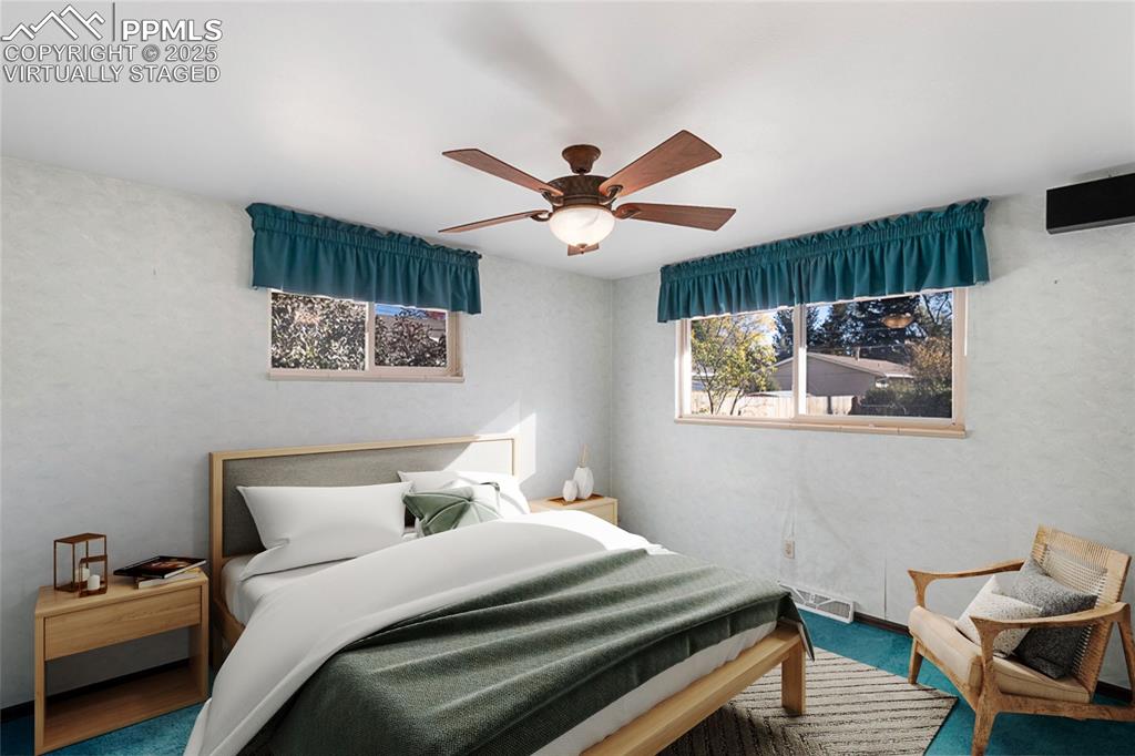 Virtually staged bedroom