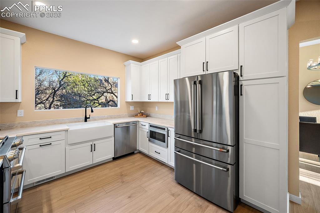 View of kitchen from living room