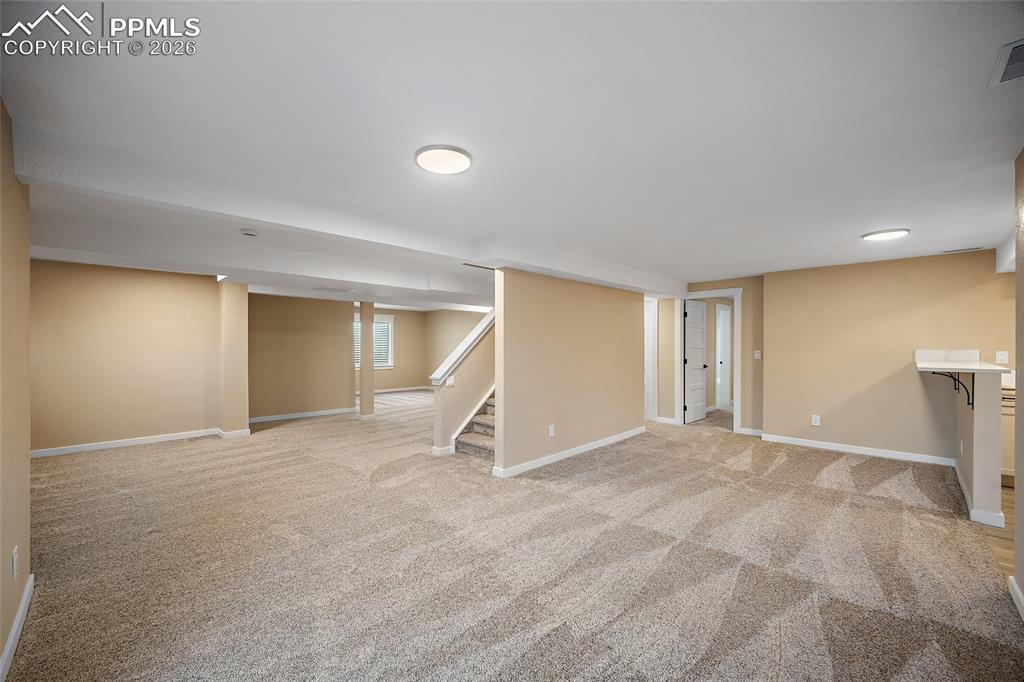 View from other side of  basement and flex space