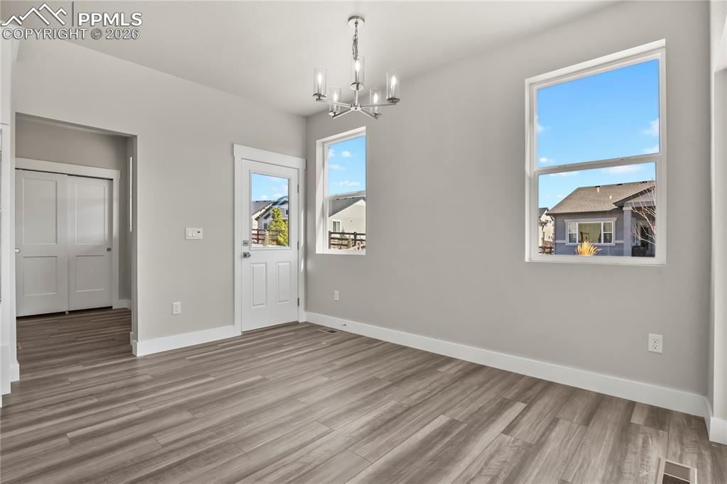 Separate dining area with walk-out access to the backyard