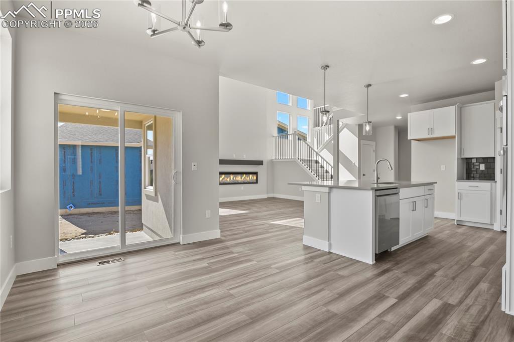 Separate dining area with walk-out access to the backyard