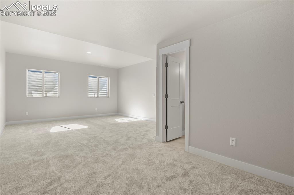 finished basement expands the home with a large family room