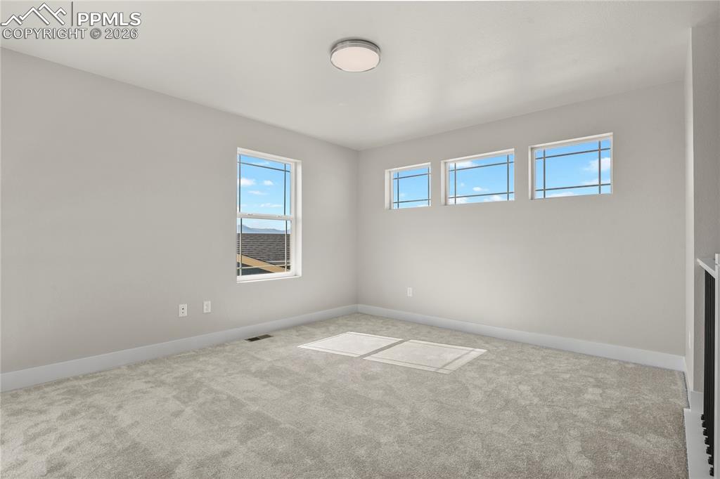 Welcoming great room with an electric fireplace