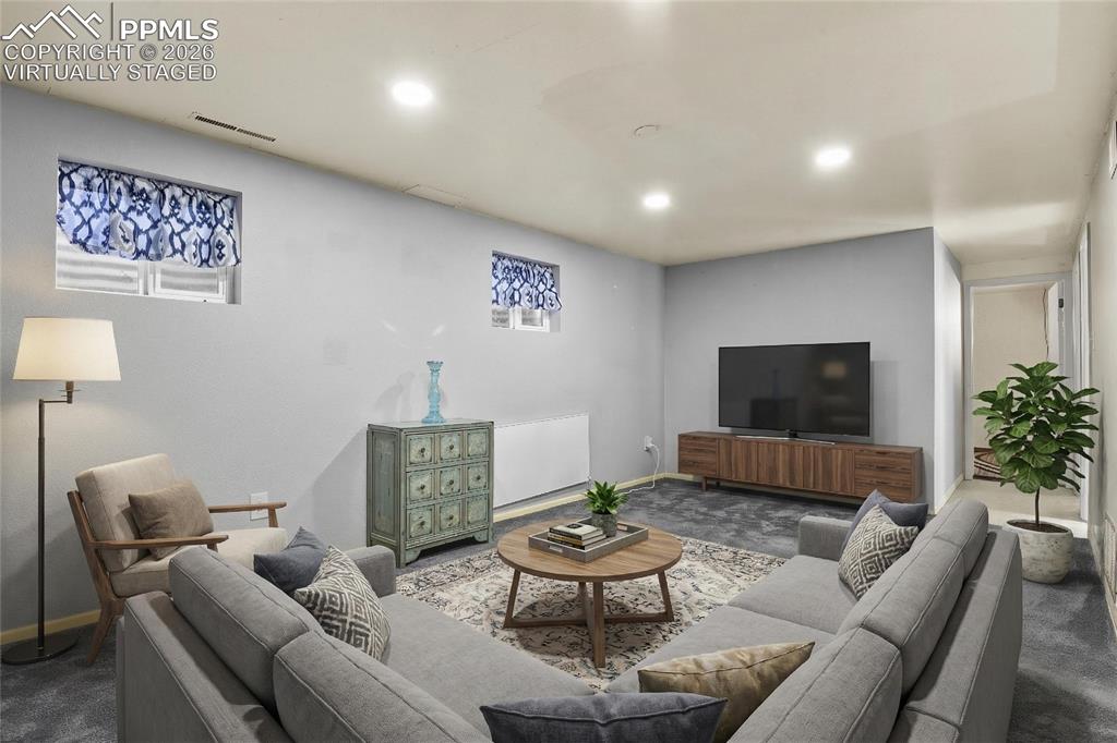 Virtually Staged - Basement Family Room