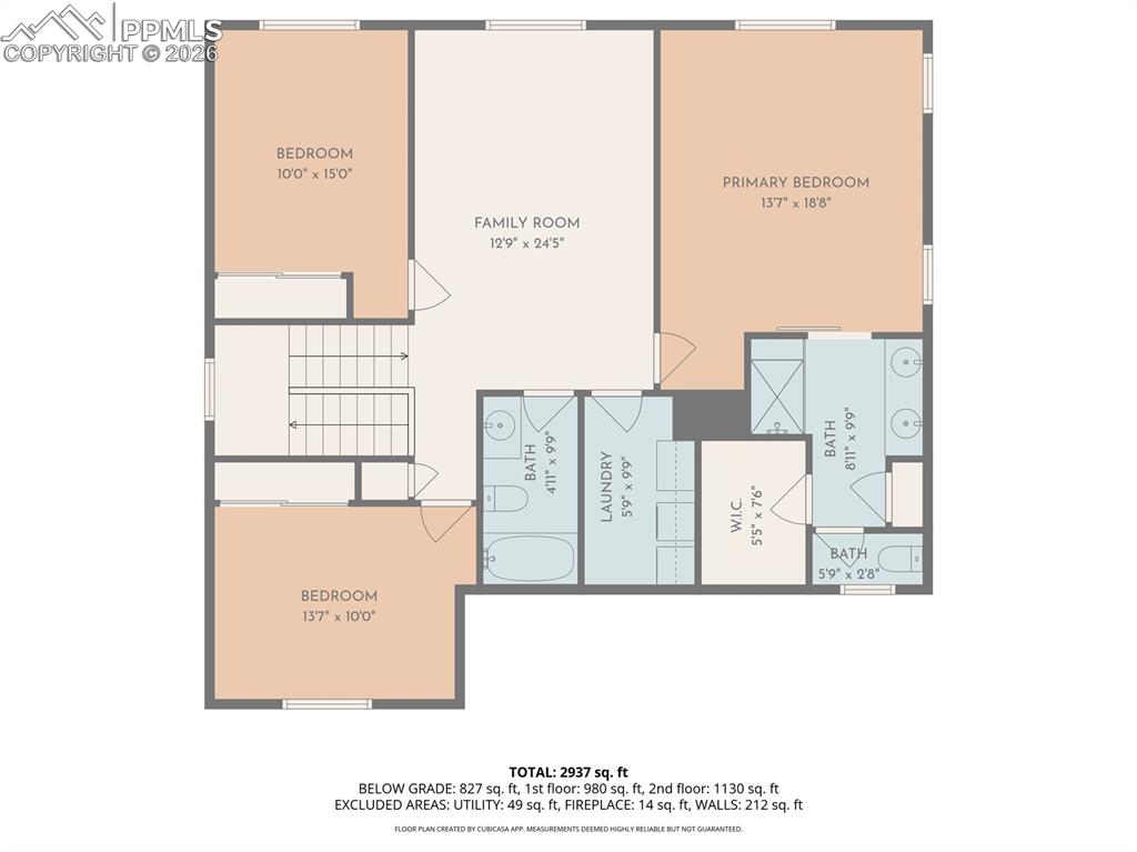 Upper-level floor plan
