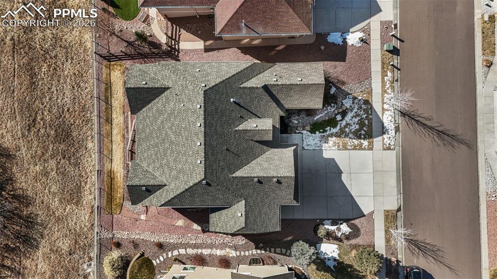 View from above of property