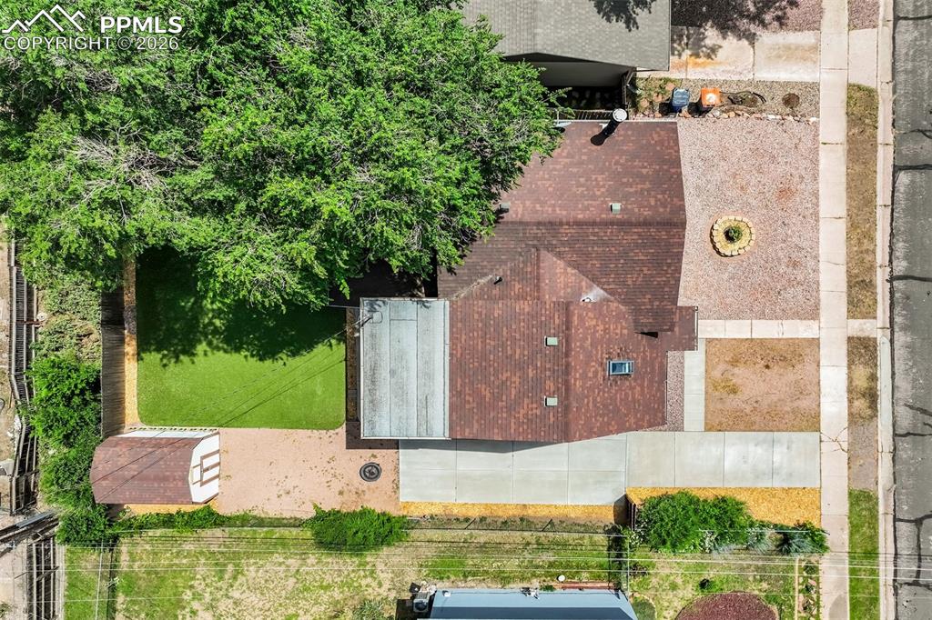 View from above of property