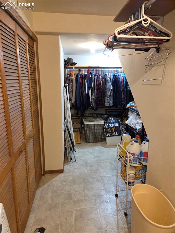 View of walk in closet
