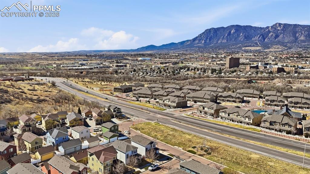 Aerial view of home and community.