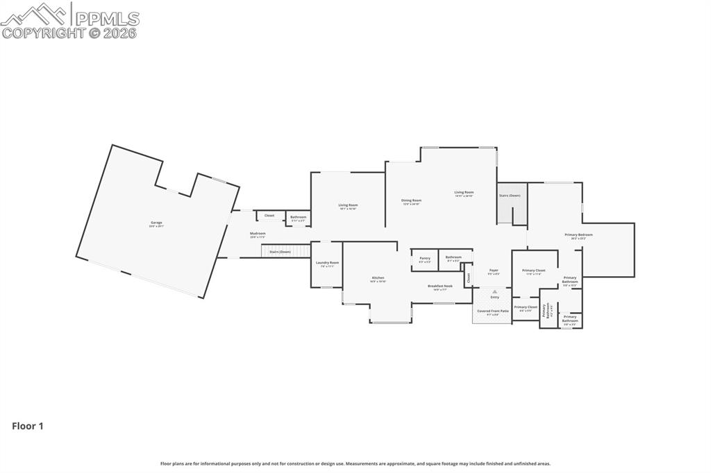 Floor plan for the main level.  