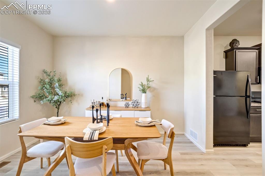 Dining area just off the kitchen.