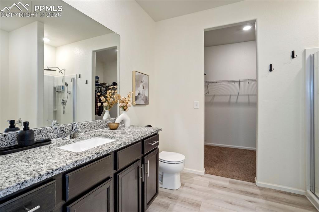 Walk-in closet off the bathroom. 