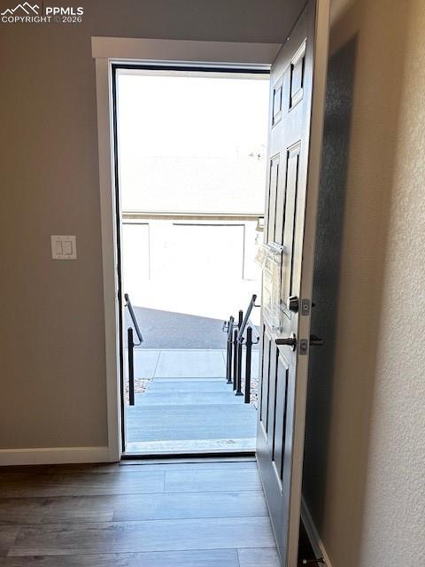 Back entrance from detached garage.