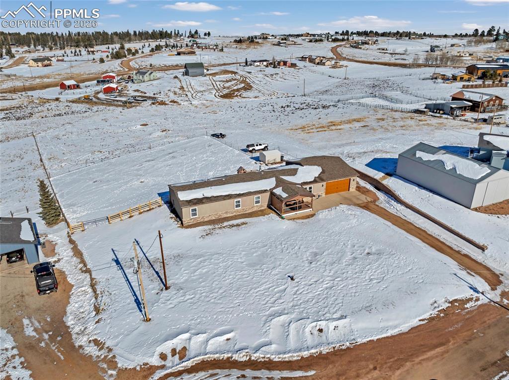 View of snowy aerial view