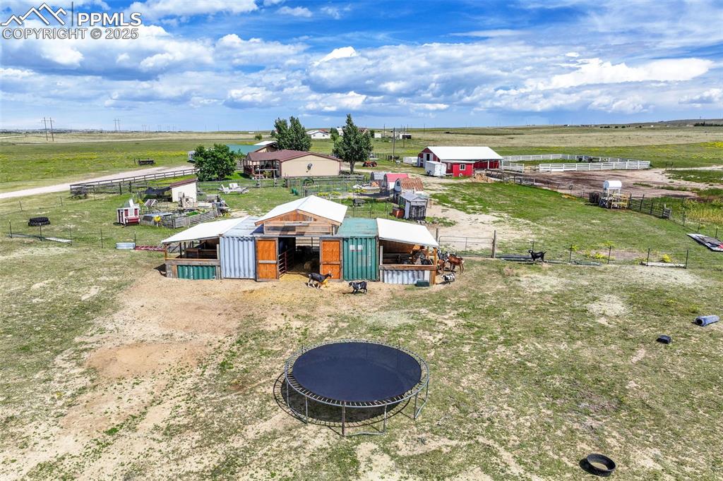 Aerial view of sparsely populated area