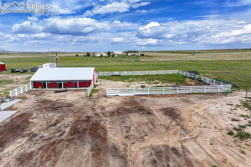 Aerial view of sparsely populated area