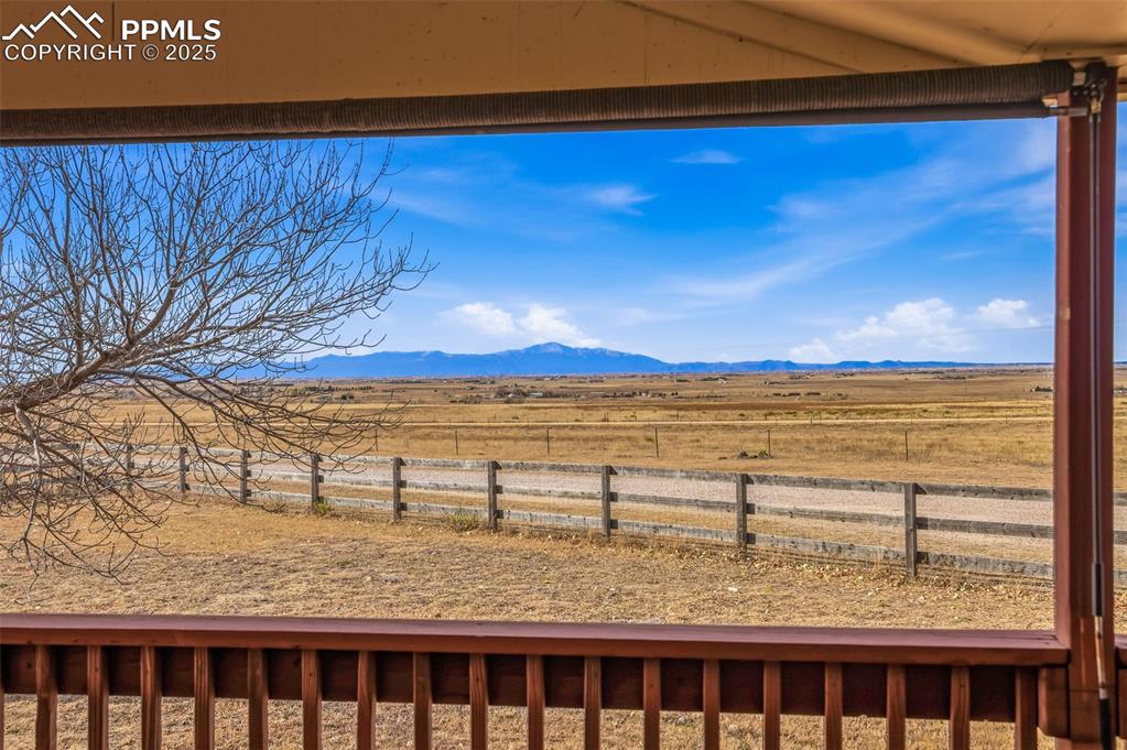 View of mountains from the front deck