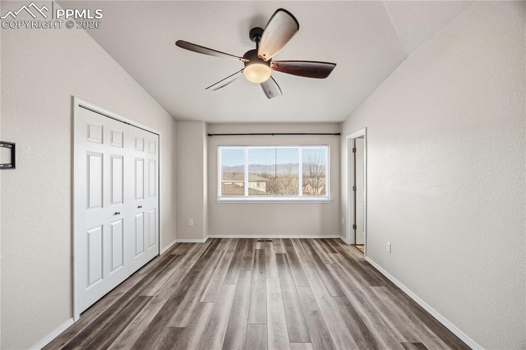 The Primary Bedroom has beautiful mountain views.