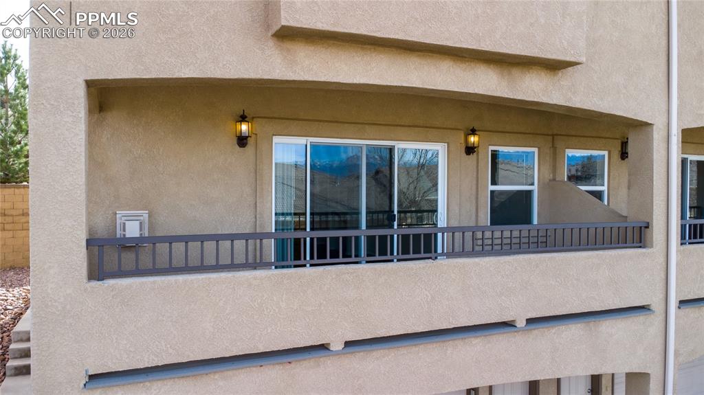 Private balcony located off the Living Room.
