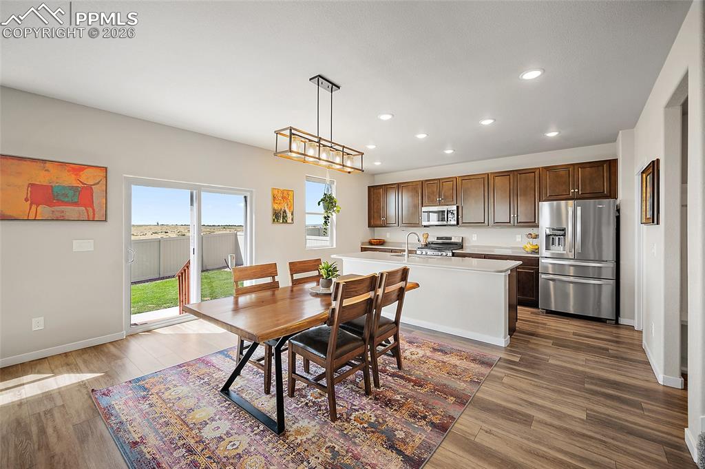 Dining room with view of open space