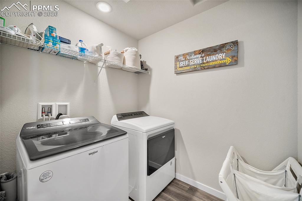 Conveniently located laundry room on upper floor near bedrooms