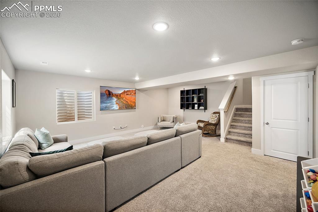 Spacious basement theater