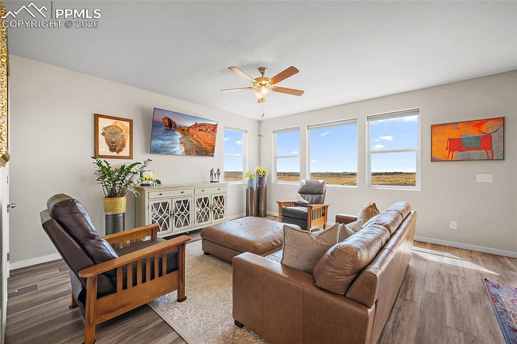 Living room with views of beautiful open space