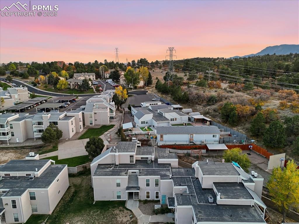 Aerial view of residential area