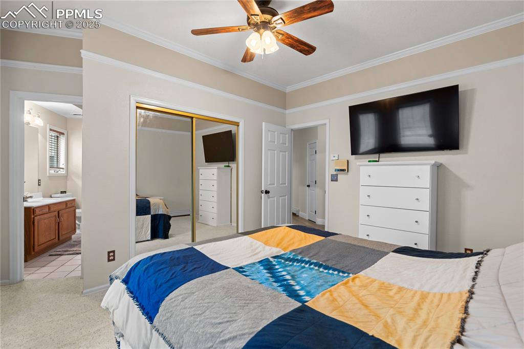 Large bedroom with connected bathroom 