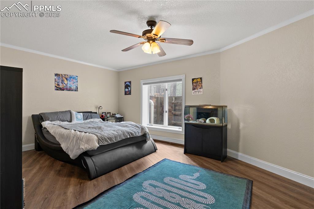 This bedroom in the basement is so light and airy it doesn't feel like a basement at all. 