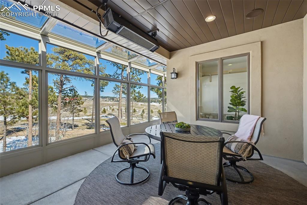 Directly off the breakfast nook with radiant heat