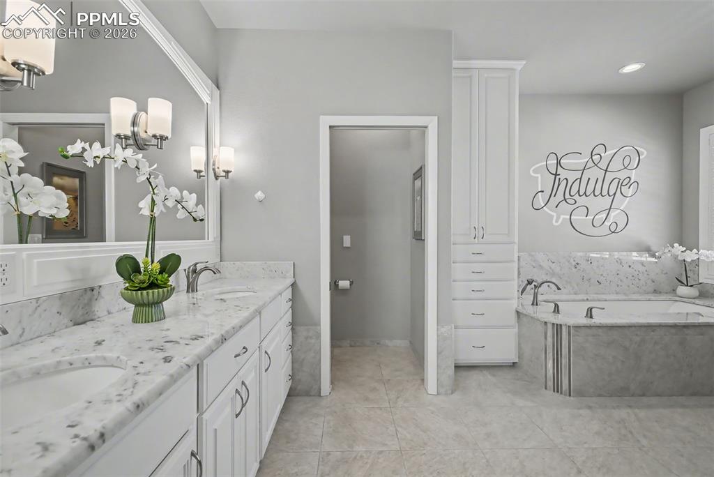 5 piece with in floor heat and HUGE walk-in closet