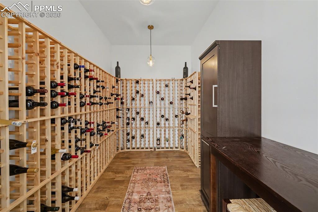 Temperature controlled wine cellar with custom storage