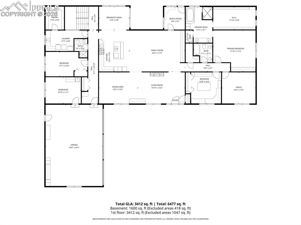 Main level floor plan
