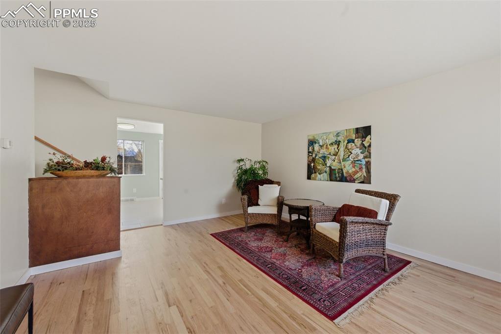  Living room with wood finished floors