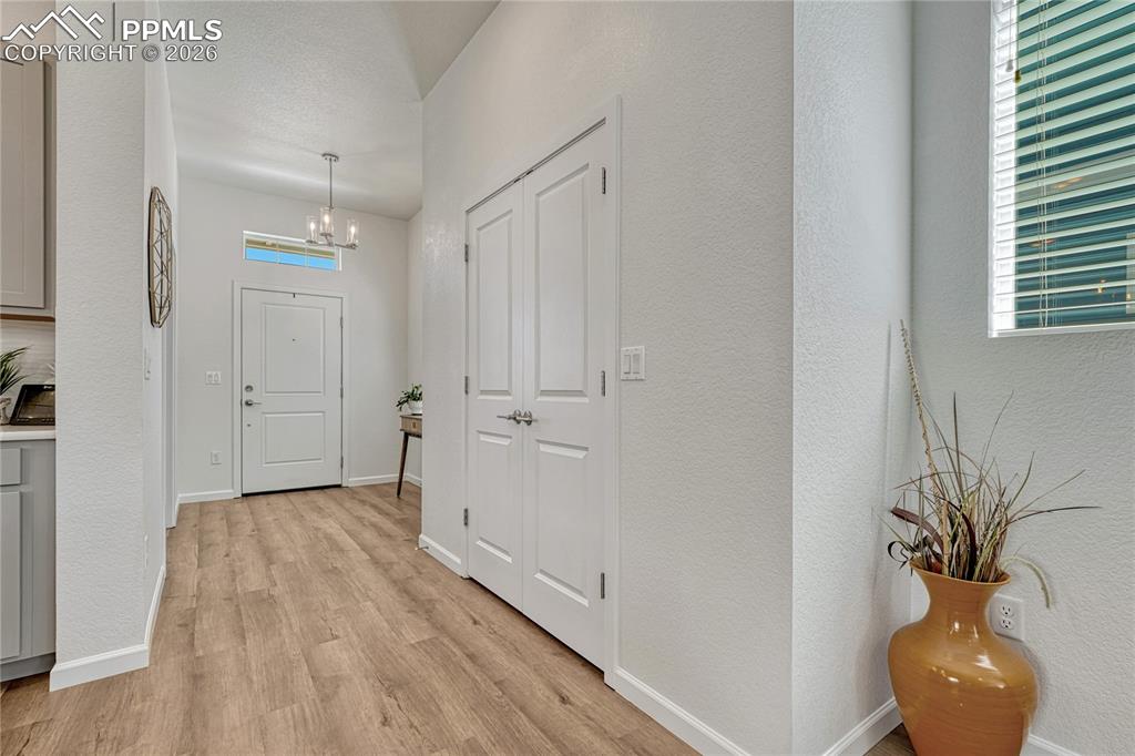 Enter into the home and be greeted with tall ceilings and bright spaces
