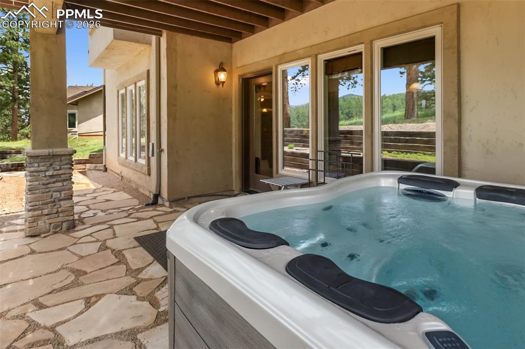 Walk out hot tub
