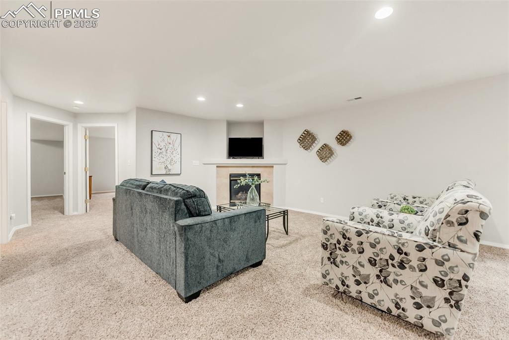 Downstairs Family Room also has a fireplace