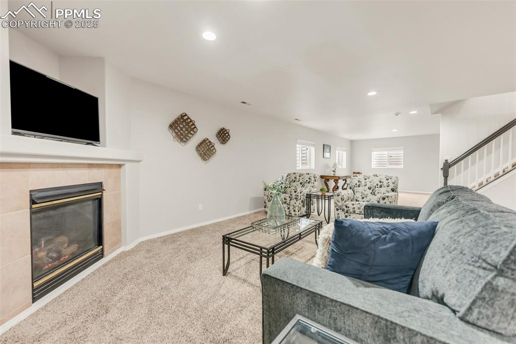 Downstairs Family Room also has a fireplace