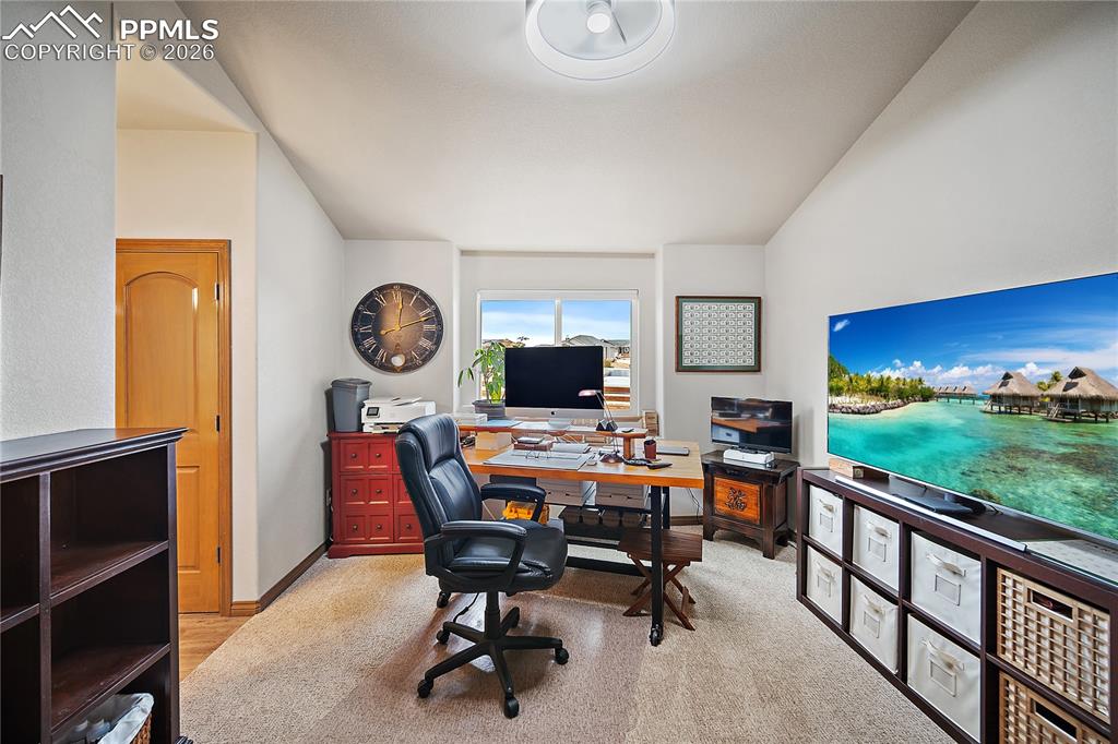 Main level bedroom #2, currenlty being used as an office. Attatched Jack-n-Jill bath and walk in closet.