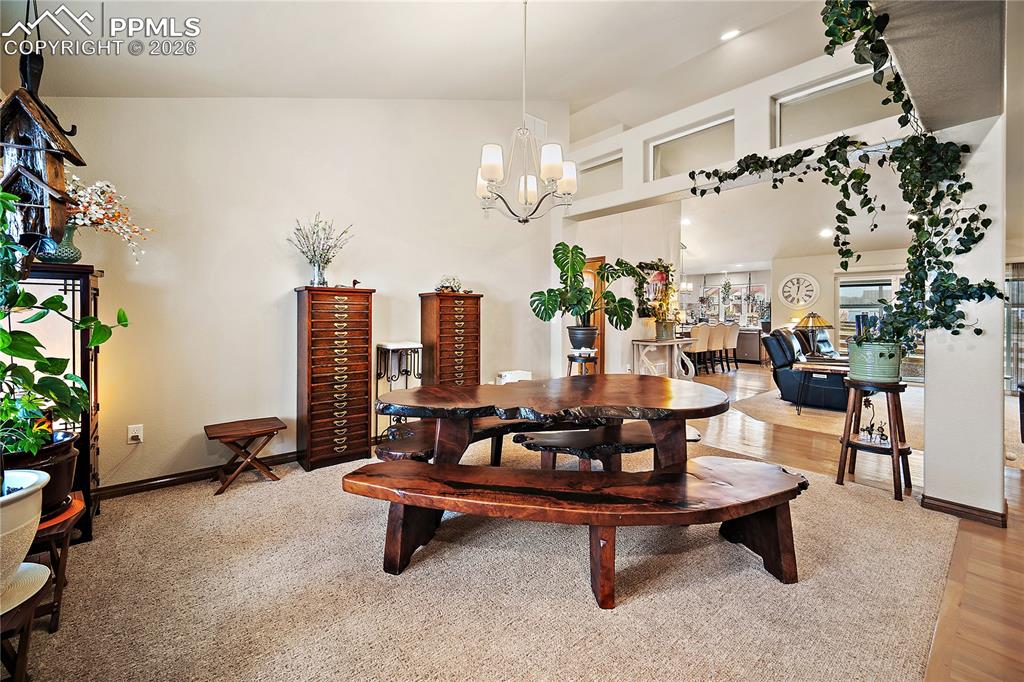 Just off the entry is the formal dining space