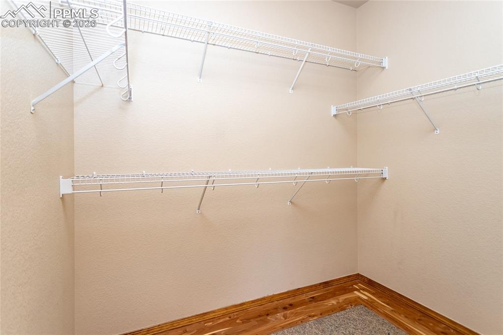 Generous walk-in closet with cedar lining is about 8' X 7'