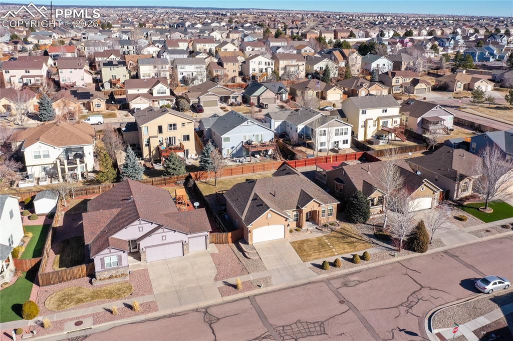 Neighborhood of well maintained homes.