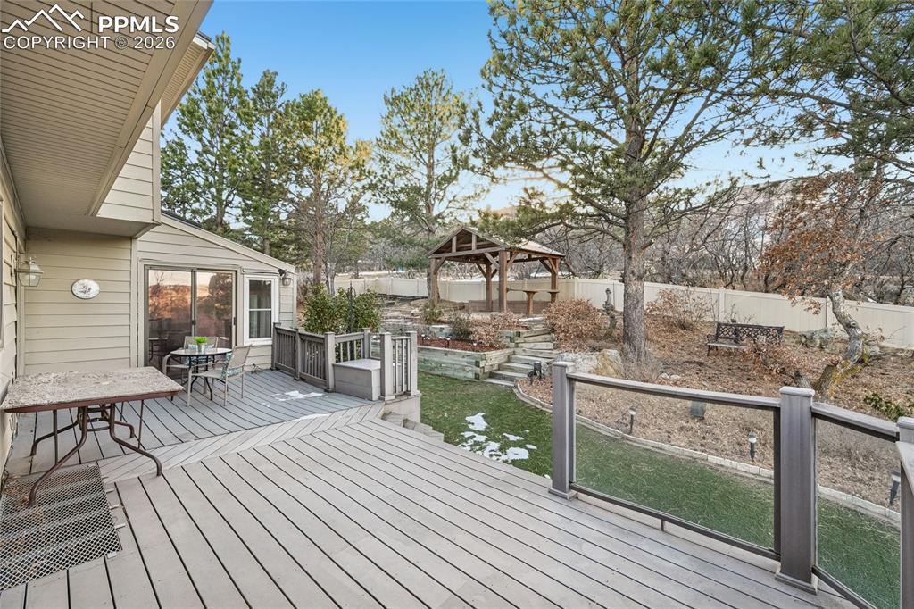 The back deck is huge and feels like you are part of nature.