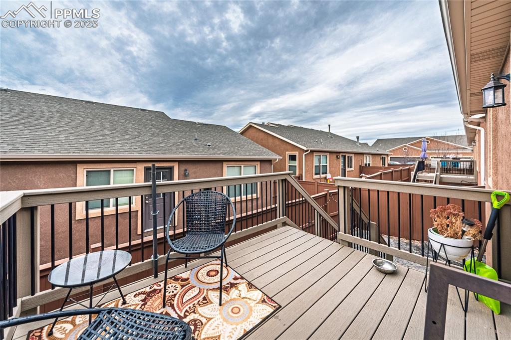 Deck with a residential view