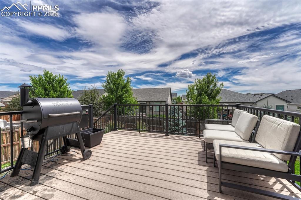 Enjoy BBQs and outdoor fun on the backyard composite deck.