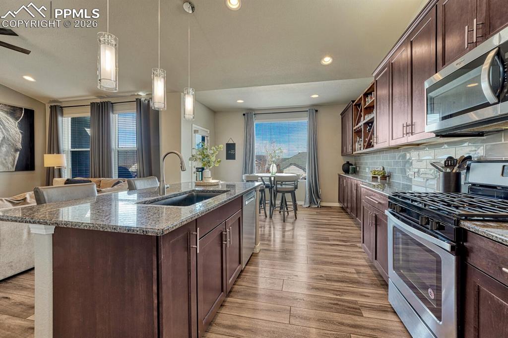 View of the Breakfast Nook from the Island Kitchen.